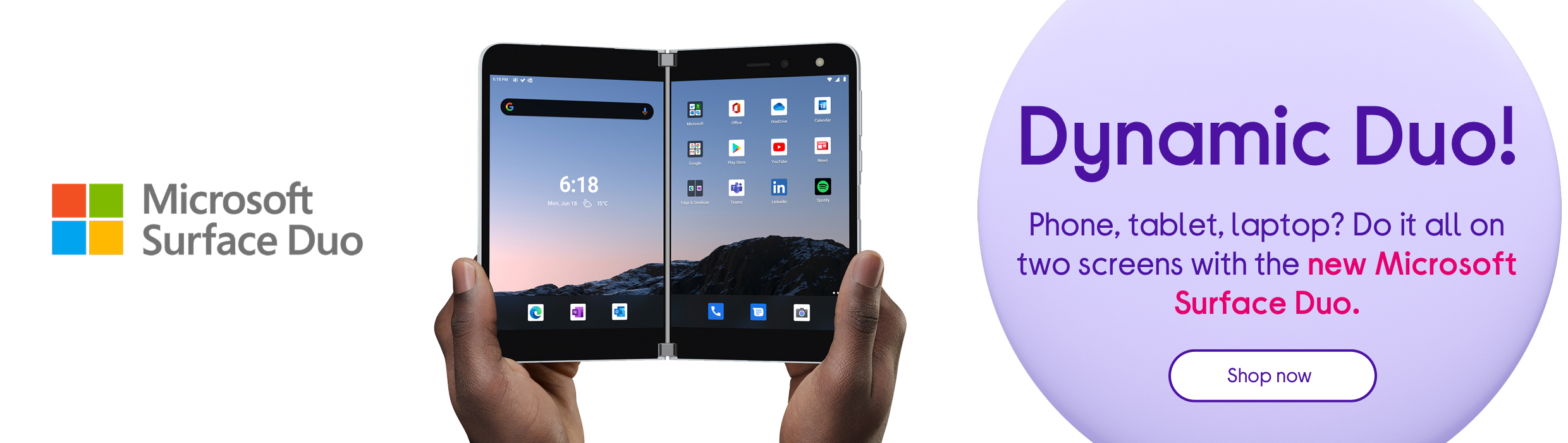 Phone, tablet, laptop? Do it all on two screens with the new Microsoft Surface Duo.