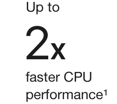 up to 2x faster CPU