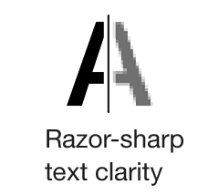 Razor-sharp text clarity
