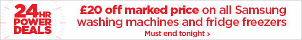 £20 off all Samsung Washing Machines & Fridge Freezers
