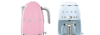 SMEG kettle and coffee machine.