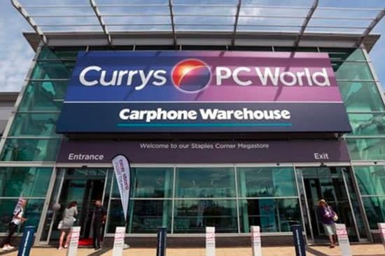 The front of a modern day Currys store.