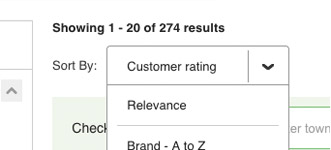 Sort by customer rating Sort by customer rating
