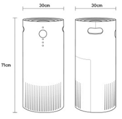 vax air purifier technical drawing