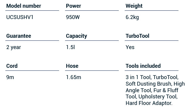 vax airlift technical specifications