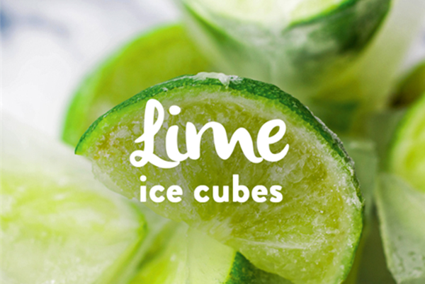 Lime ice cubes